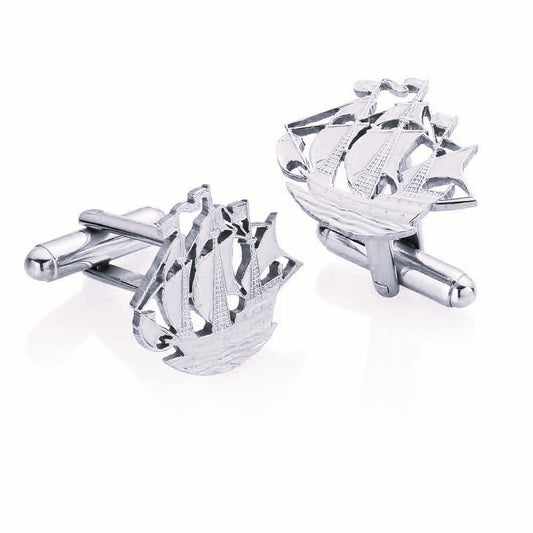 Halfpenny Ship - Cut Out Coin Cufflinks