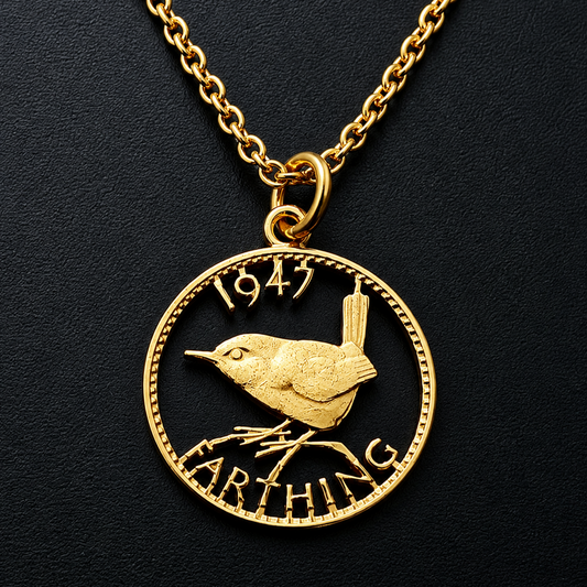 Wren Farthing (1937-1956) - Cut Out Coin Necklace