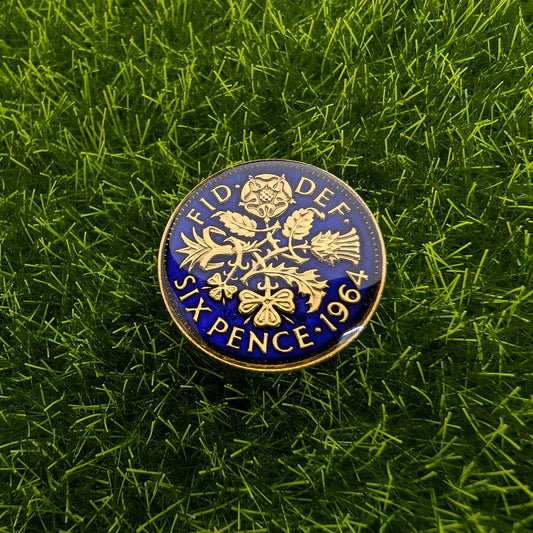 Sixpence (1953-1967) - Enamelled Coin Golf Ball Marker